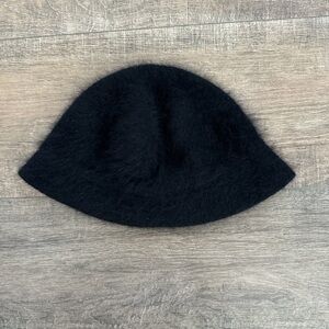 Vintage D.N.Y Black Angora Fuzzy Bucket Hat